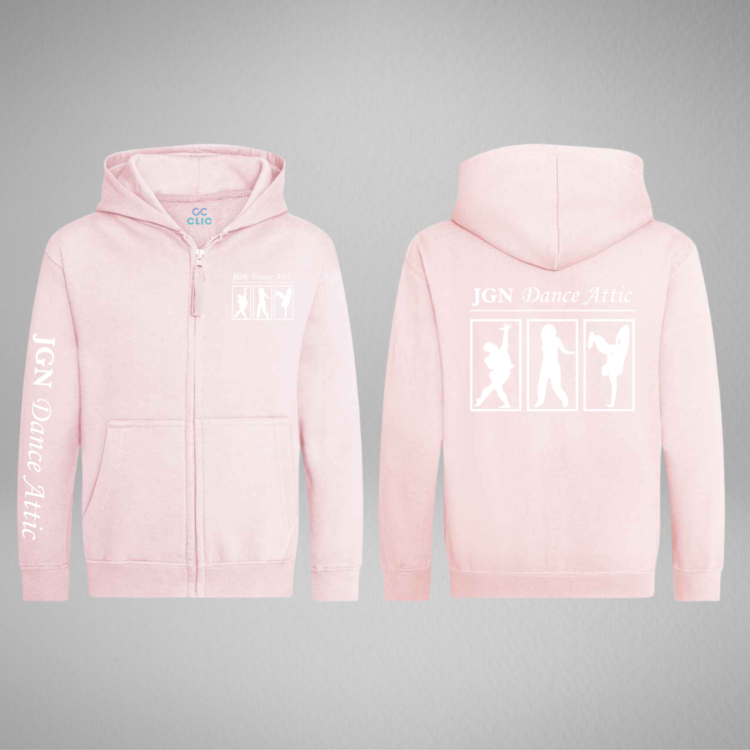 JGN Dance Attic Baby Pink Zipped Hoodie