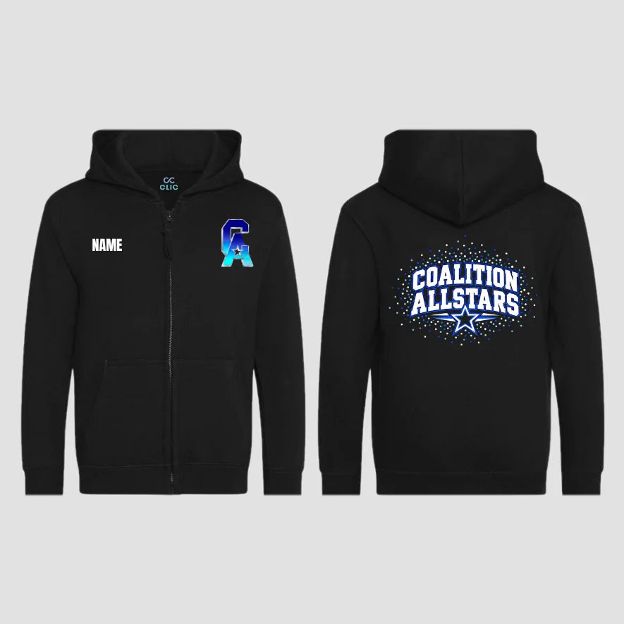 Coalition Allstars Black Zipped Hoodie