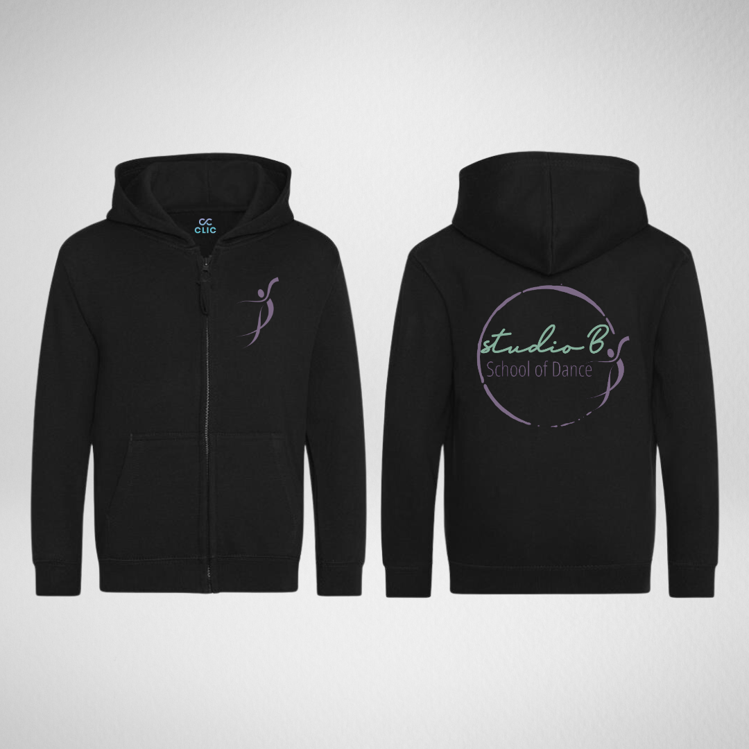 Studio B School of Dance Black Zipped Hoodie