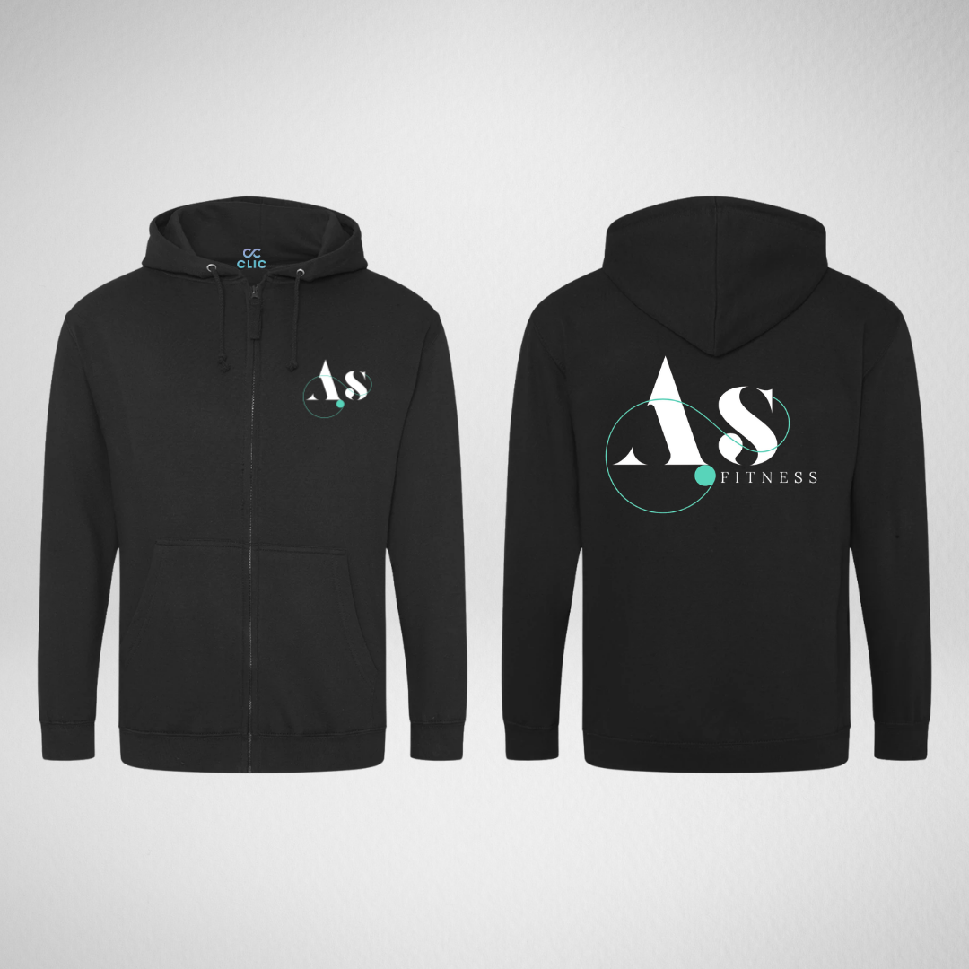 AS Fitness Black Zipped Hoodie