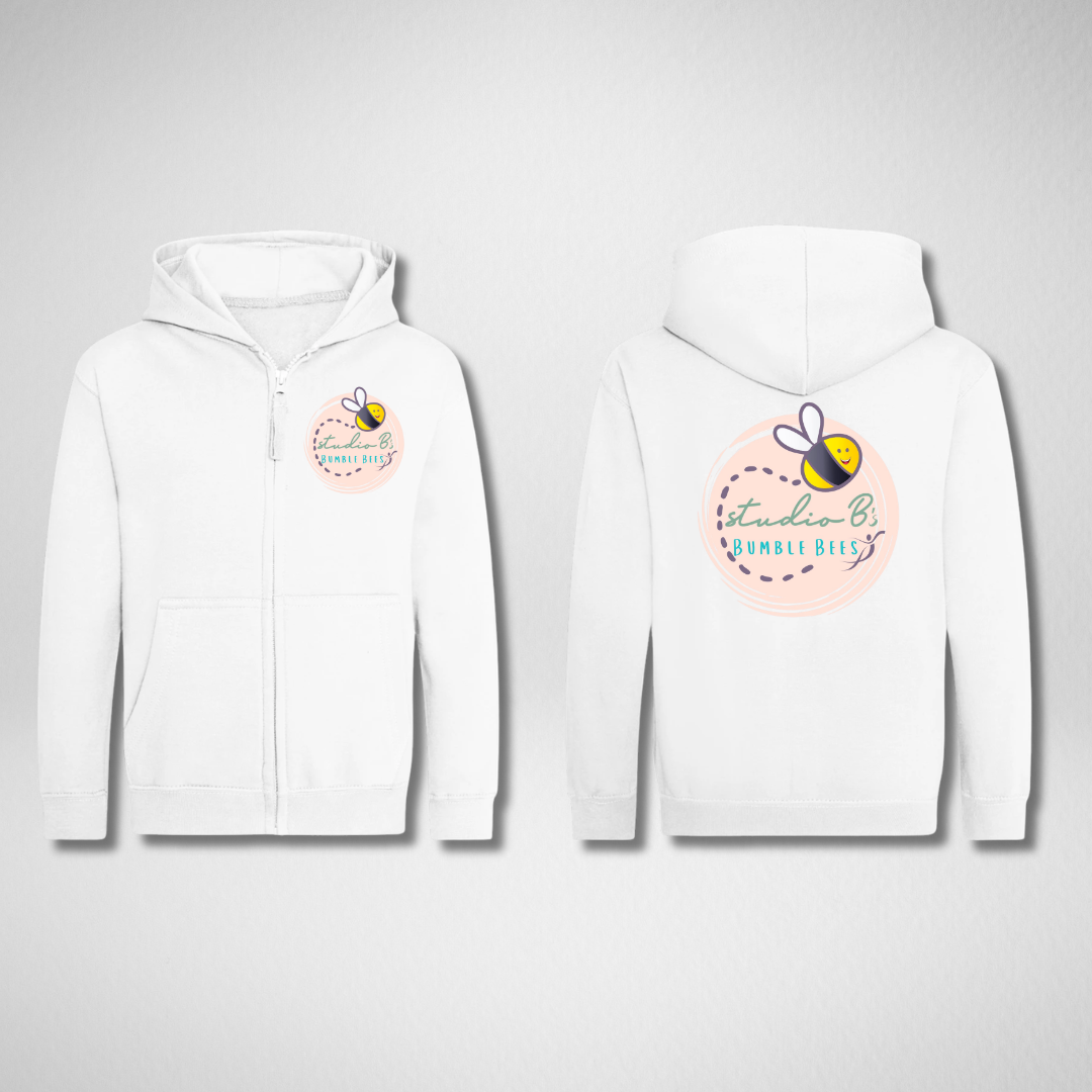 Studio B School of Dance Bumble Bee White Zipped Hoodie