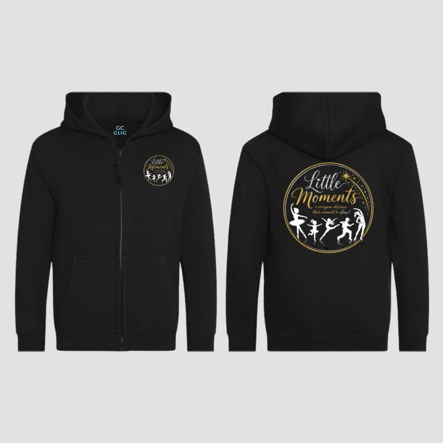 Little Moments Gold Black Zipped Hoodie