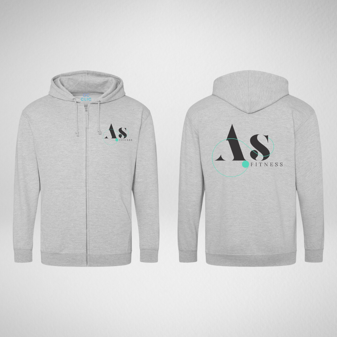 AS Fitness Grey Zipped Hoodie