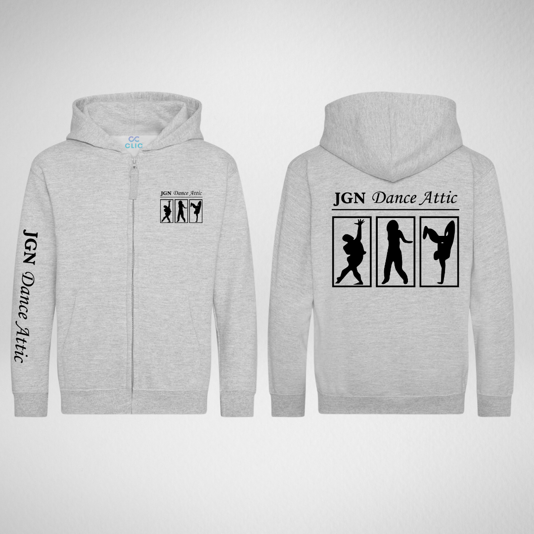 JGN Dance Attic Grey Zipped Hoodie