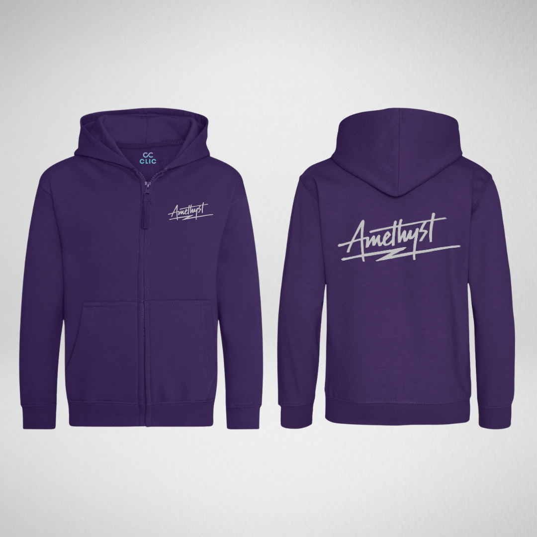 Amethyst Dance Pembrokeshire Purple Zipped Hoodie