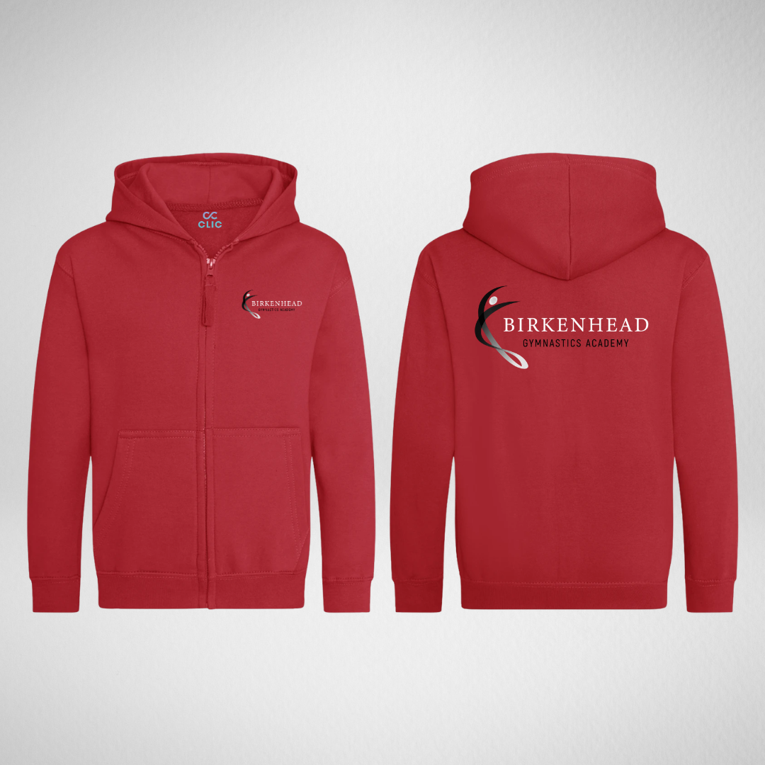 Birkenhead Gymnastics Academy Red Zipped Hoodie