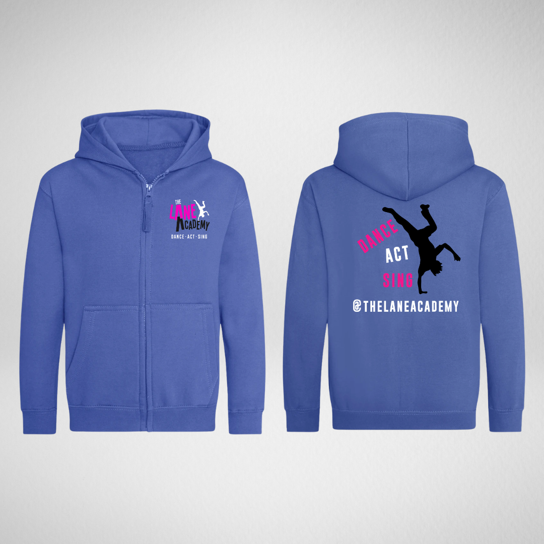 The Lane Academy Royal Blue Zipped Hoodie