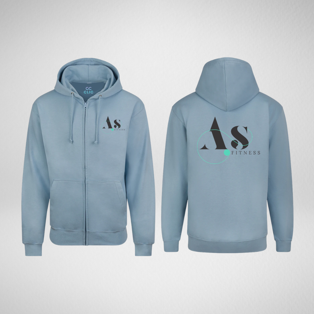 AS Fitness Sky Blue Zipped Hoodie