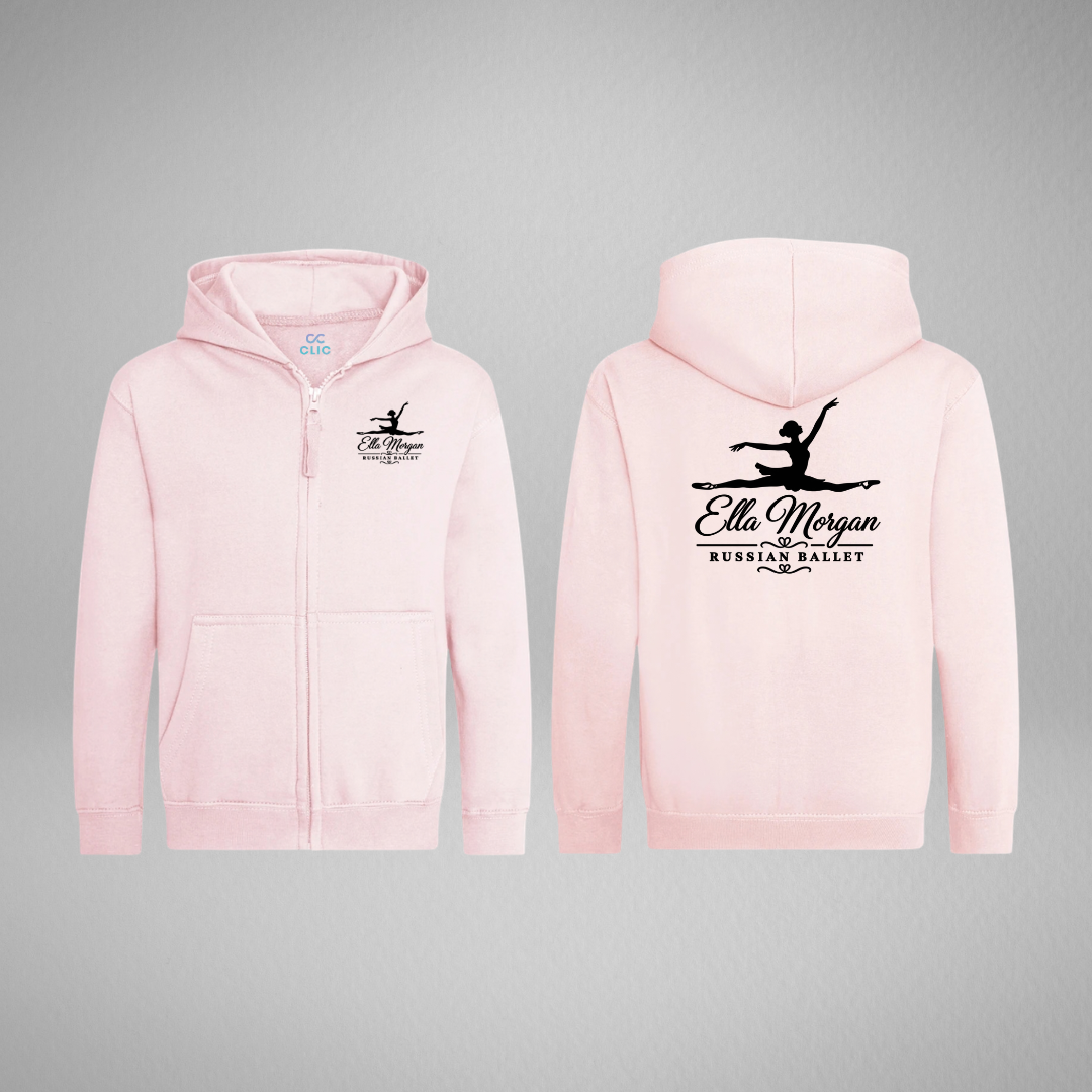 Ella Morgan School of Russian Ballet Pink Zipped Hoodie