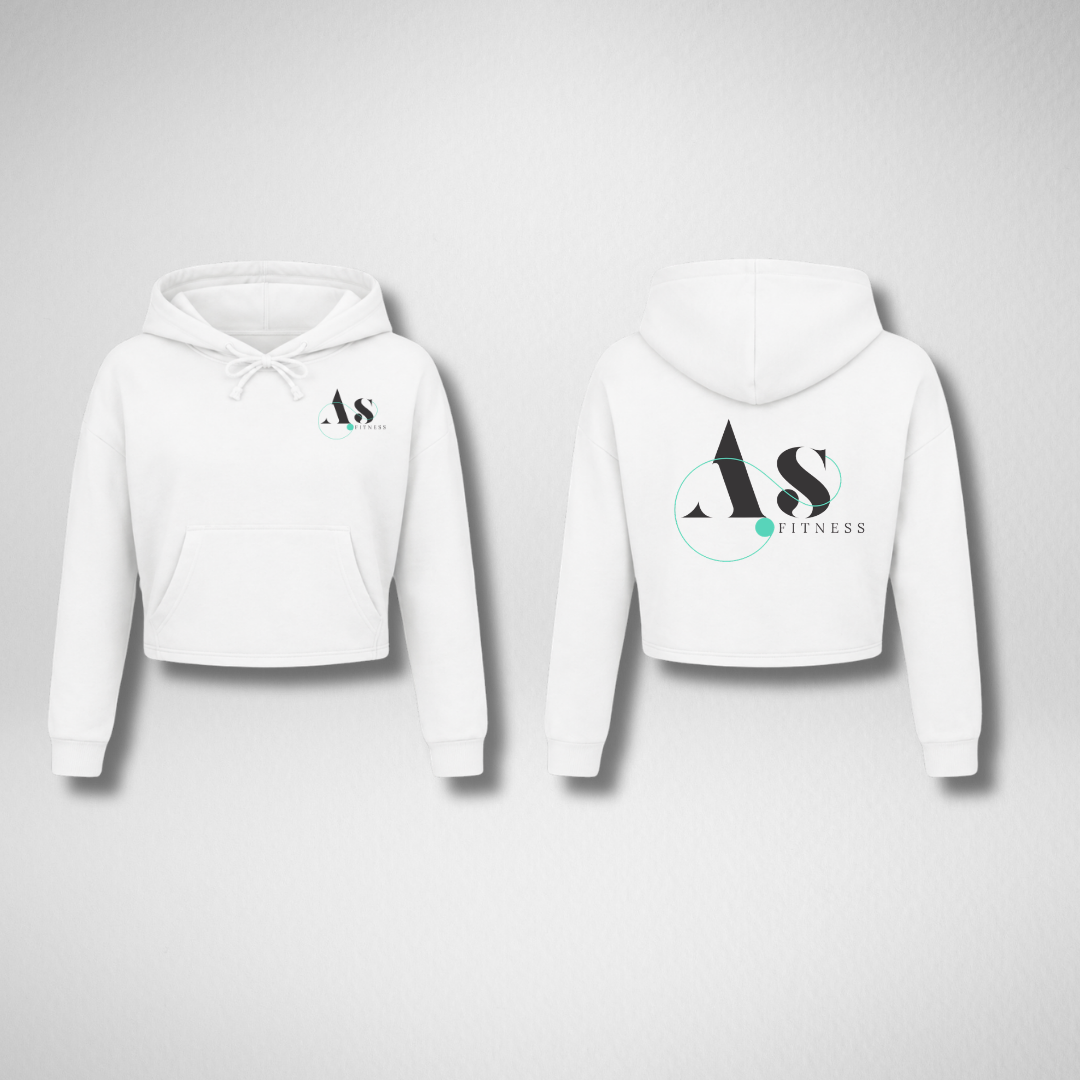 AS Fitness White Cropped Pullover