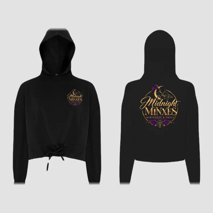 Midnight Minxes Burlesque and Heels Cropped Drawsting Pullover