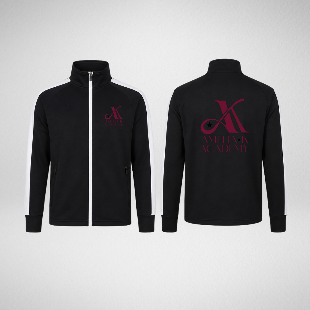 Amelia K Academy Black.White Zipped Team Jacket