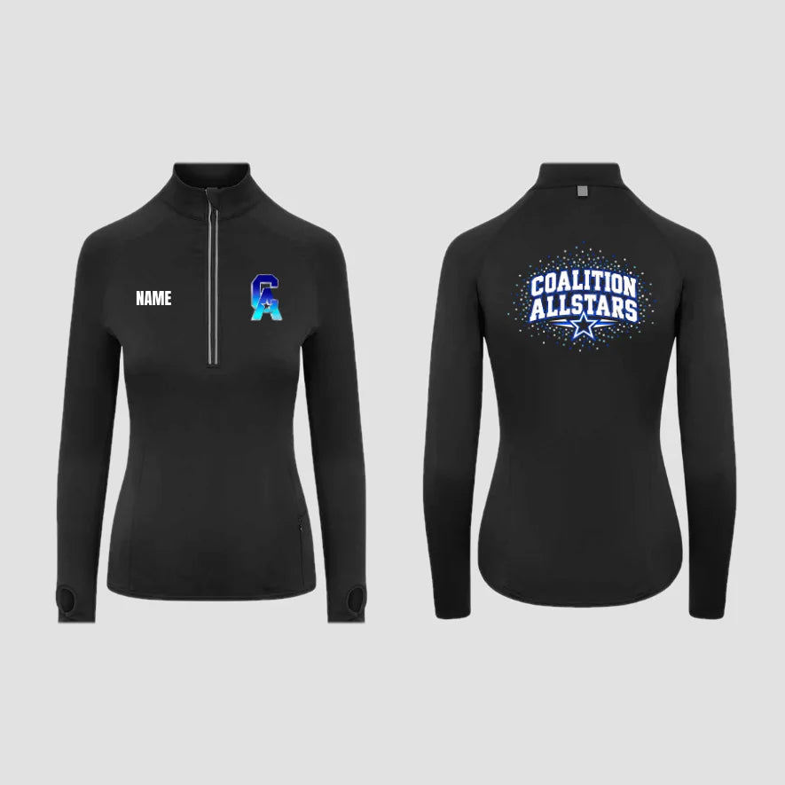 Coalition Allstars Black Stretch Sports 1_4 Zip