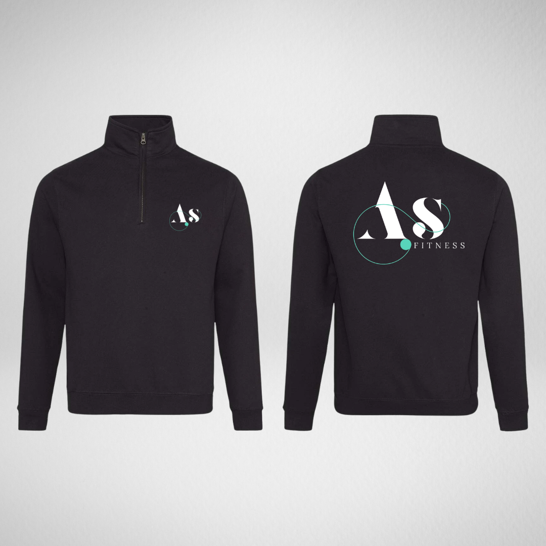 AS Fitness Black Cotton ¼ Zip Adult Sizes only