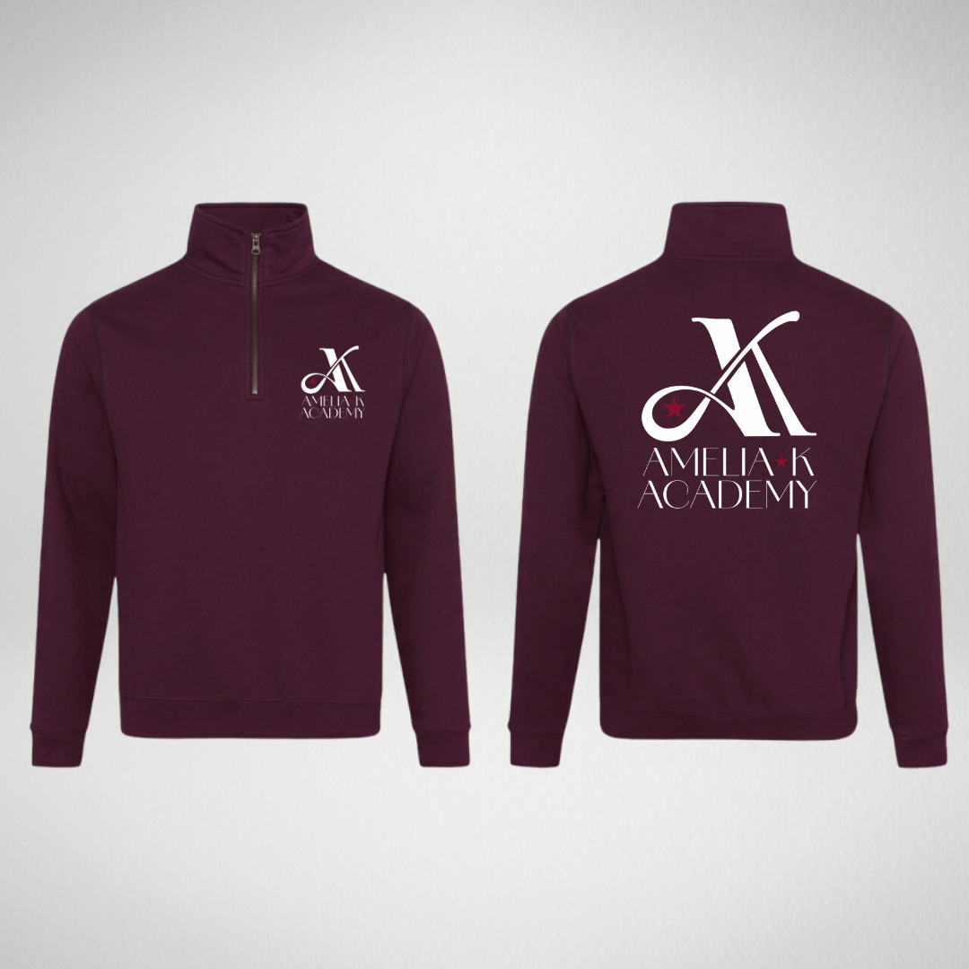 Amelia K Academy Burgundy Cotton ¼ Zip