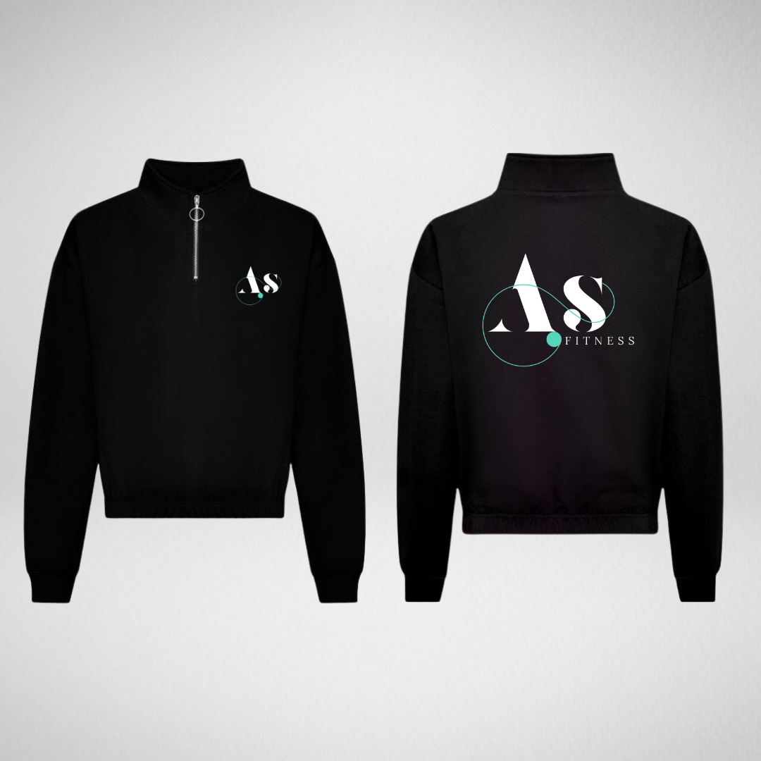 AS Fitness Black Cropped ¼ Zip Sweat