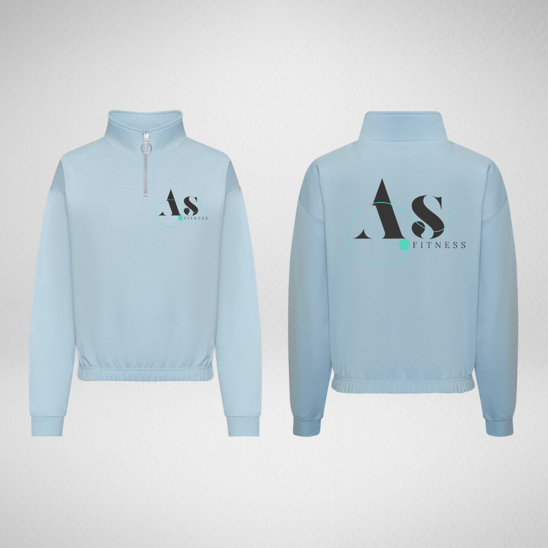 AS Fitness Blue Cropped ¼ Zip Sweat