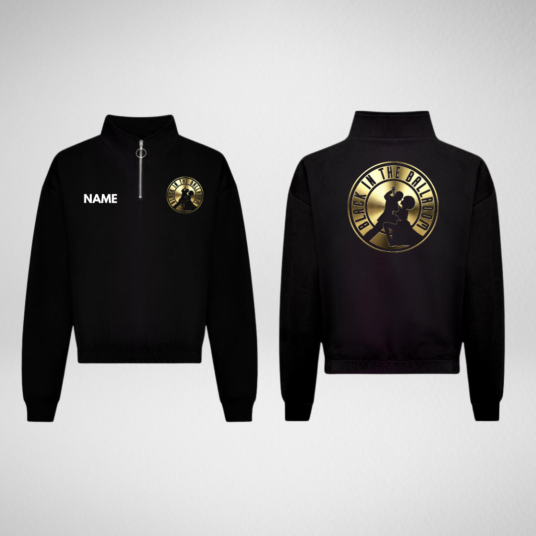 Black in The Ballroom CIC Cropped ¼ Zip Sweat