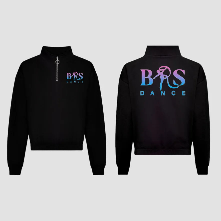 BRS-Dance Ltd Dance Black Cropped ¼ Zip Sweat Adults Sizes Only