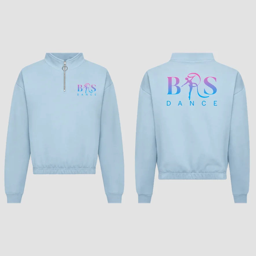 BRS-Dance Ltd Dance Sky Blue Cropped ¼ Zip Sweat Adults Sizes Only
