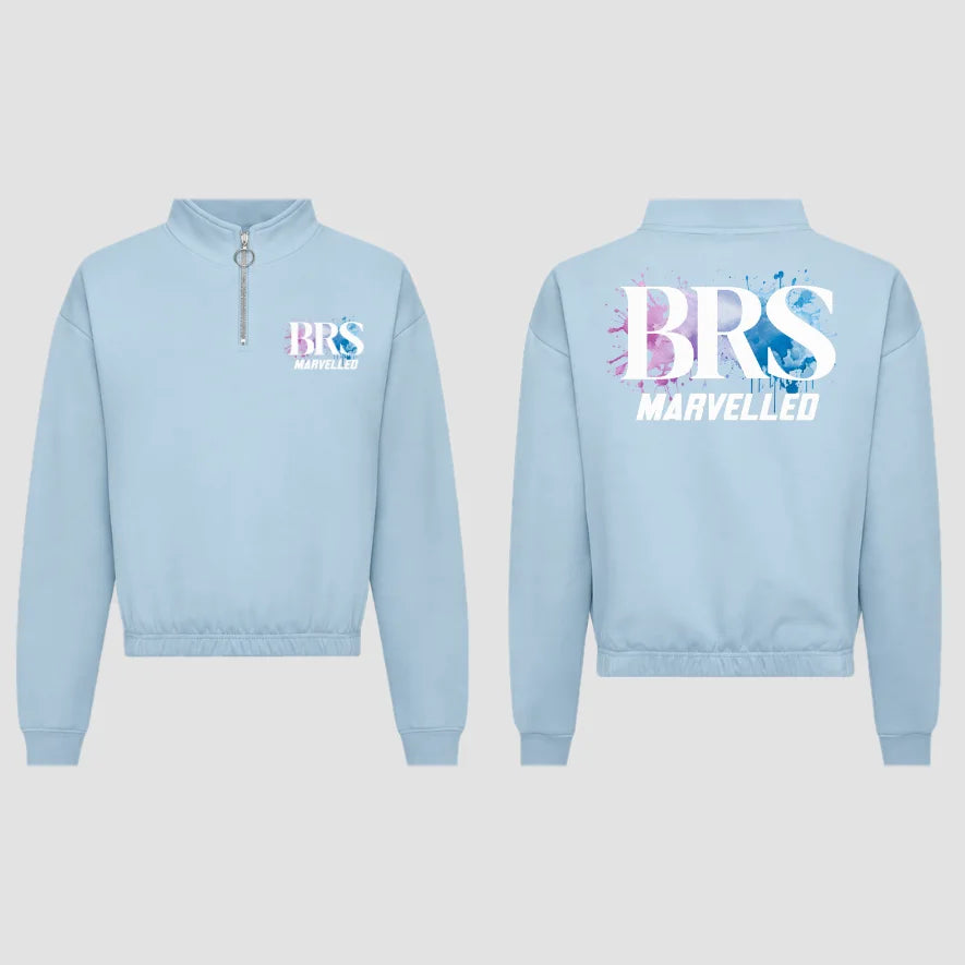 BRS-Dance Ltd Marvelled Sky Blue Cropped ¼ Zip Sweat Adults Sizes Only