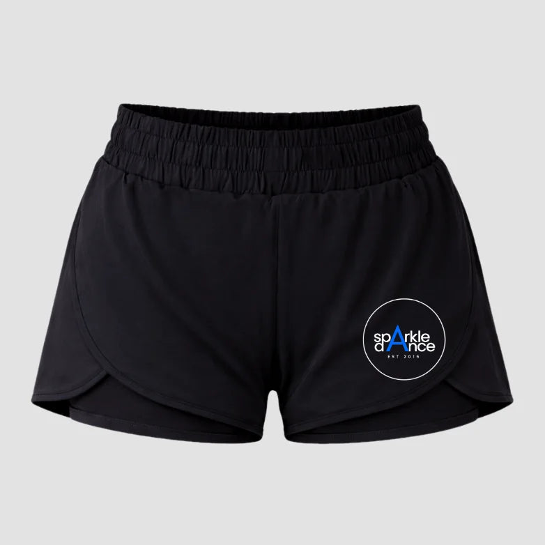 Sparkle Dance Studios Blue Layered Dance Shorts