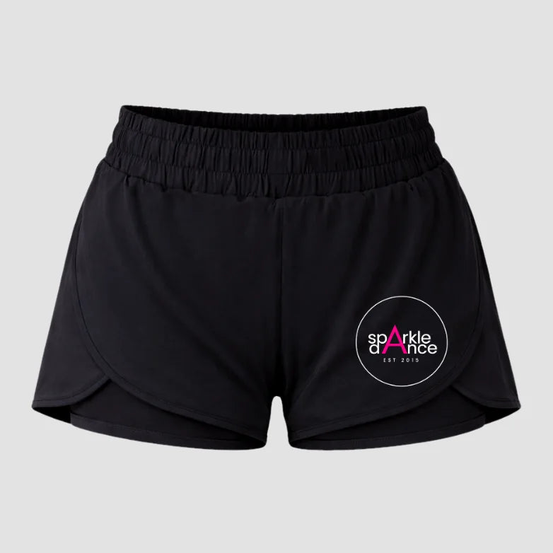 Sparkle Dance Studios Pink Layered Dance Shorts