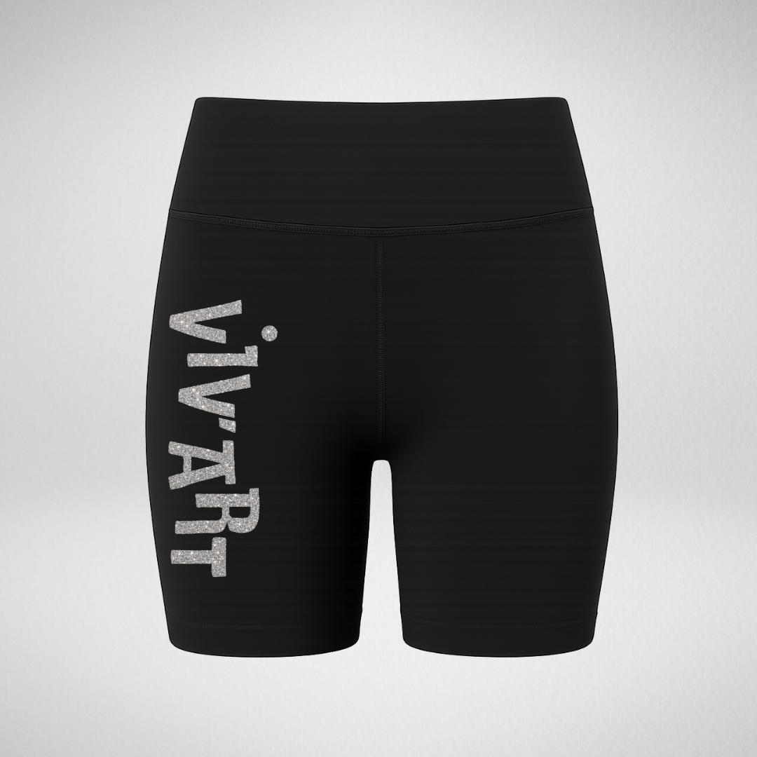 Viv’Art Movement Academy Silver Glitter High Waisted Cycling Shorts