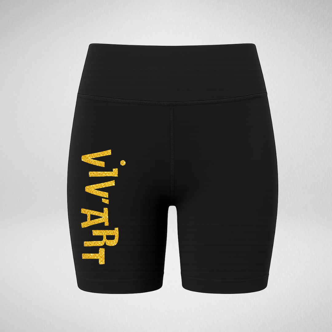Viv’Art Movement Academy Gold Glitter High Waisted Cycling Shorts