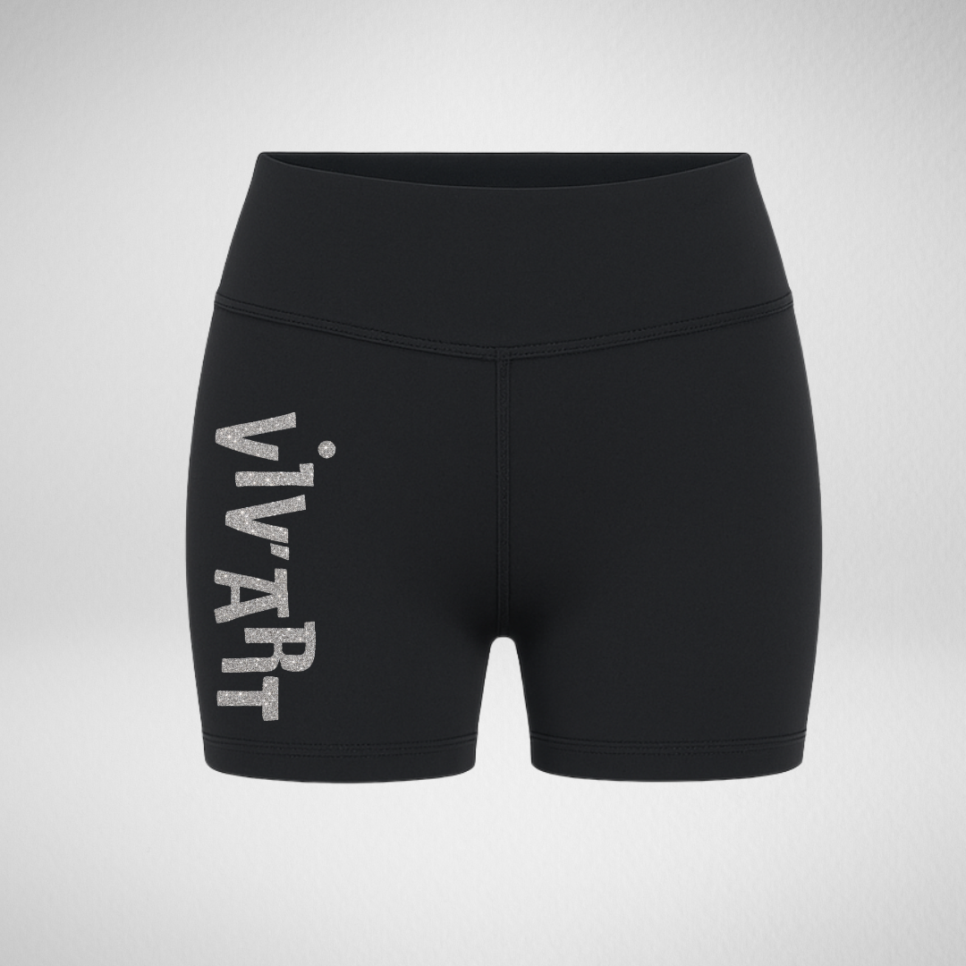 Viv’Art Movement Academy Silver Glitter High Waisted Dance Shorts