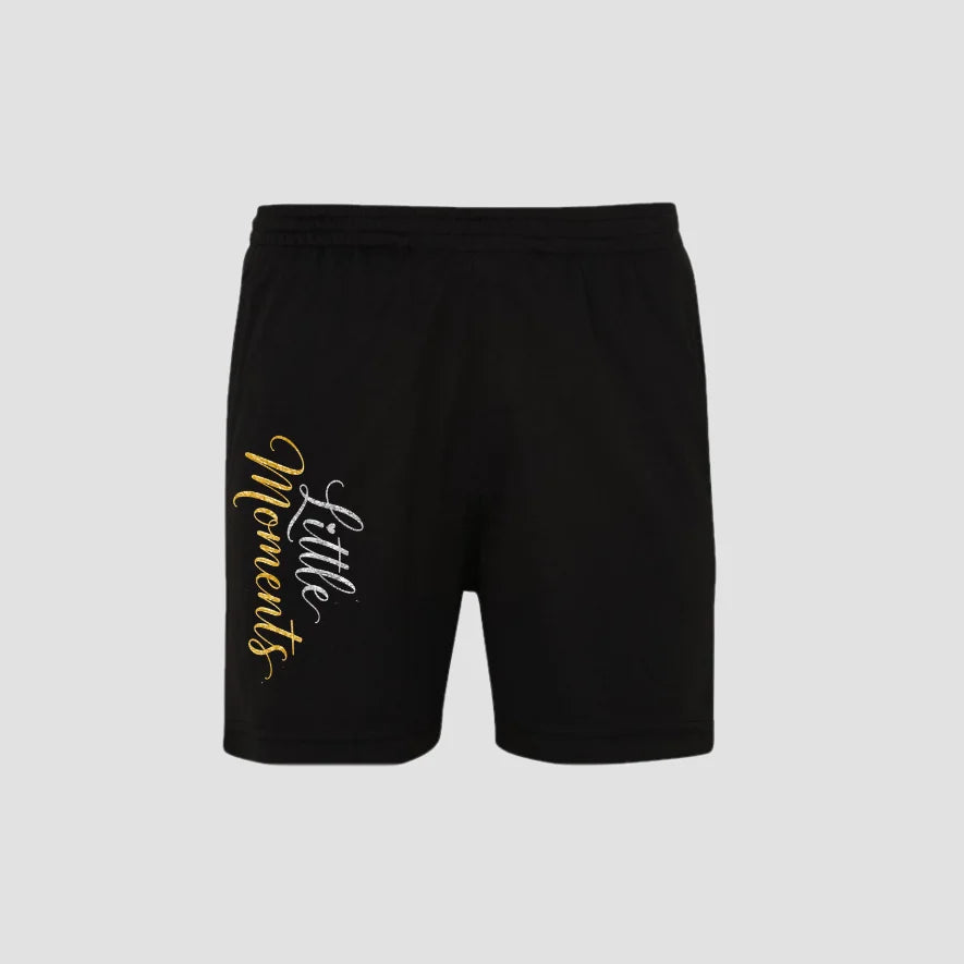 Little Moments Gold Black Boys Dri Fit Shorts
