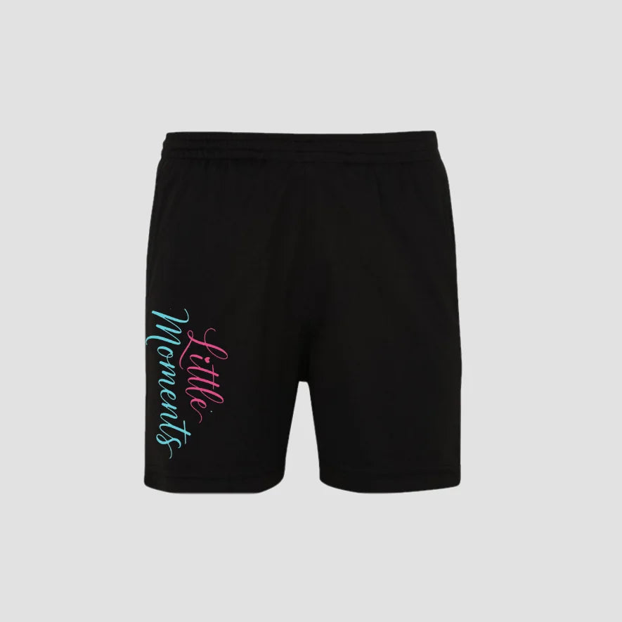Little Moments Pink Black Boys Dri Fit Shorts