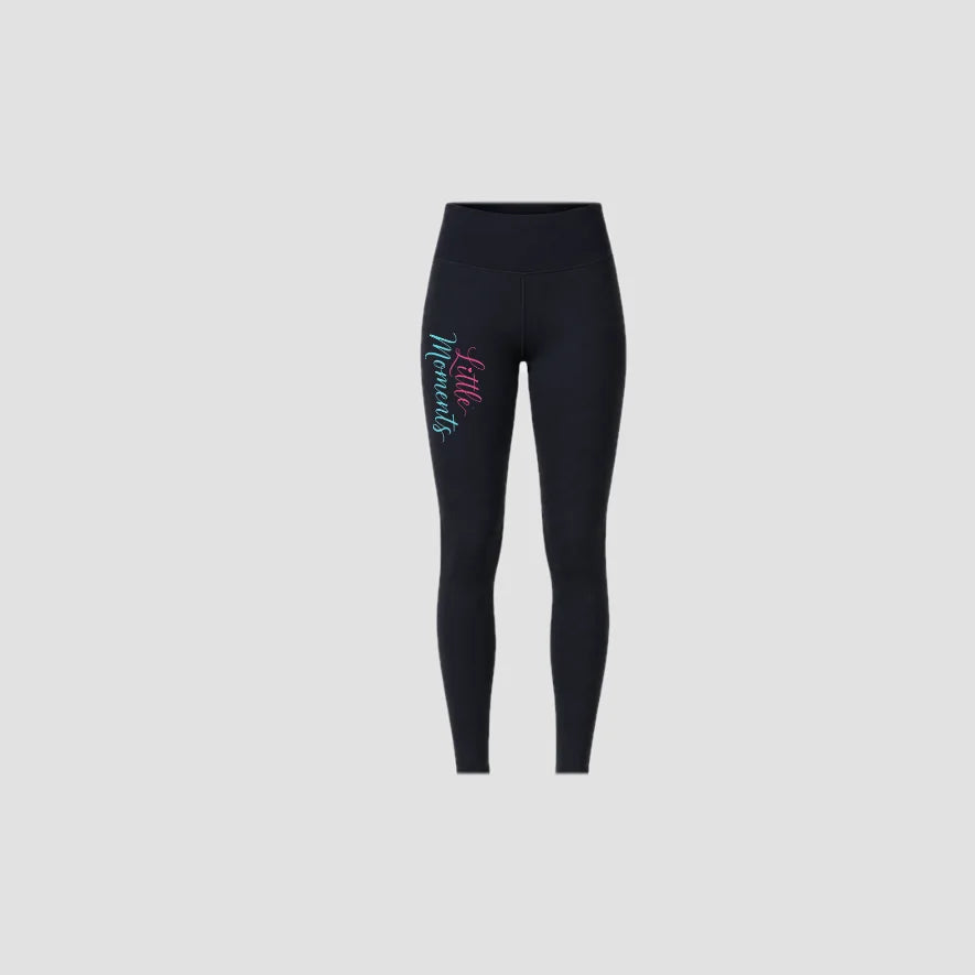 Little Moments Pink Black High Waisted Dance Leggings
