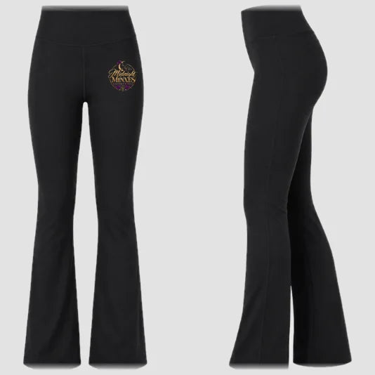 Midnight Minxes Burlesque and Heels Flared Yoga Pants