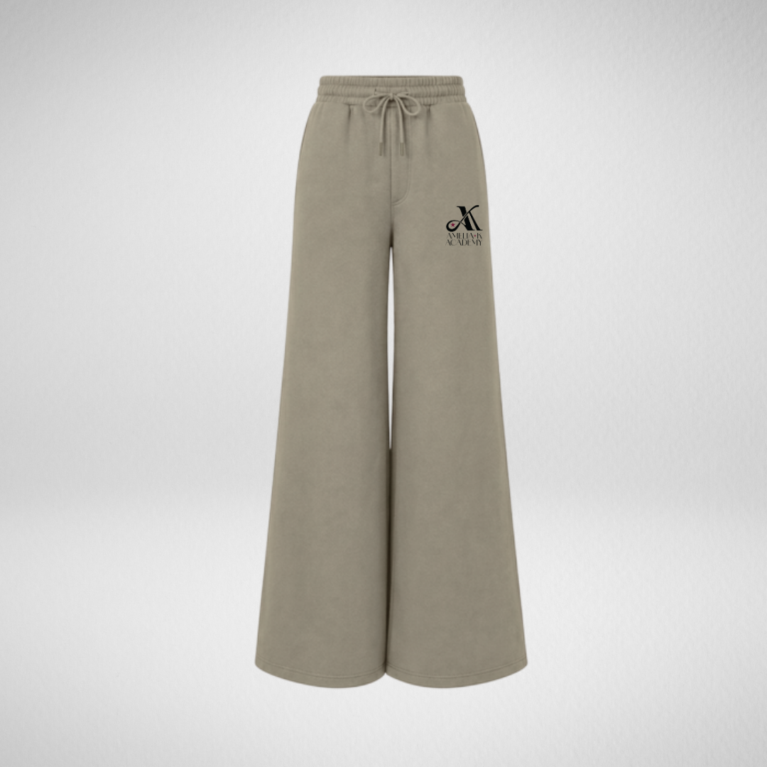 Amelia K Academy Khaki Wide Leg Joggers