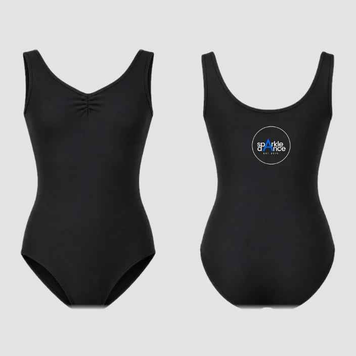 Sparkle Dance Studios Blue Ruched Tank Leotard
