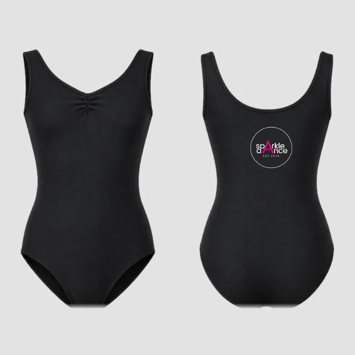 Sparkle Dance Studios Pink Ruched Tank Leotard