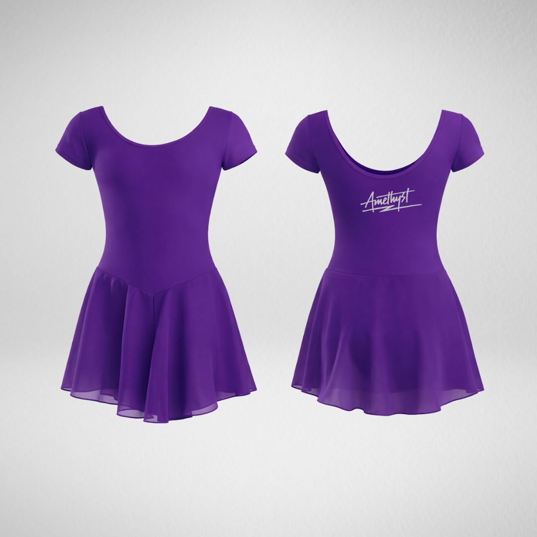 Amethyst Dance Pembrokeshire Violet Voile Skirted Leotard