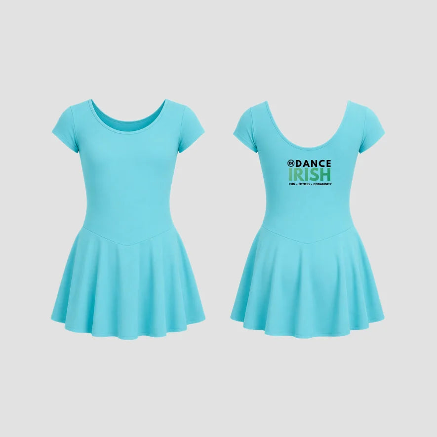Dance Irish Aqua Nylon Skirted Leotard
