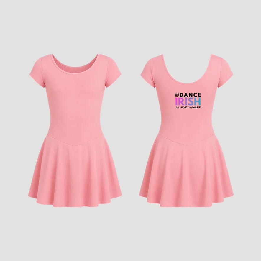 Dance Irish Candy Pink Nylon Skirted Leotard