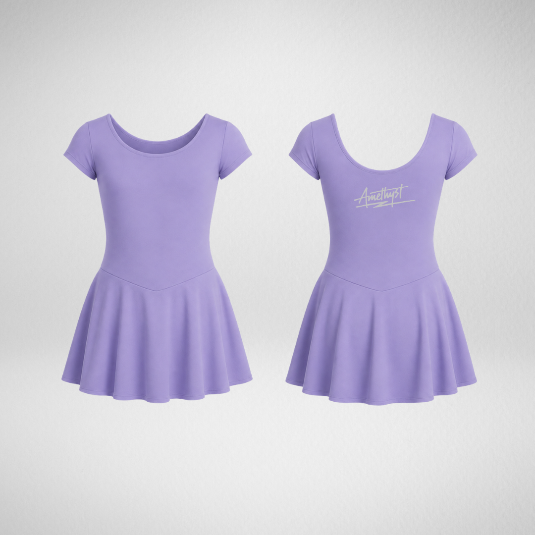 Amethyst Dance Pembrokeshire Lilac Nylon Skirted Leotard
