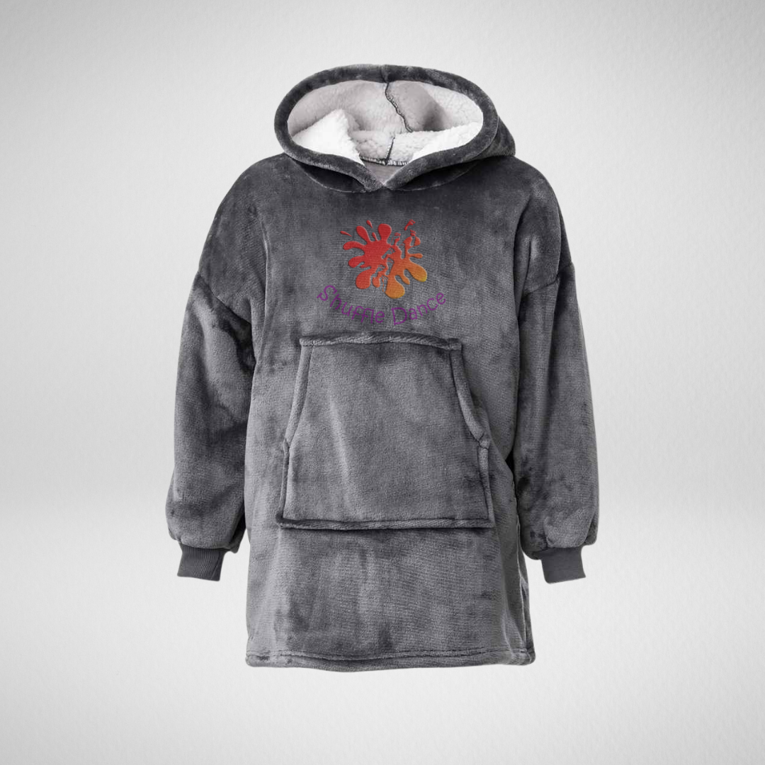 Shuffle Dance Charcoal Hooded Blanket