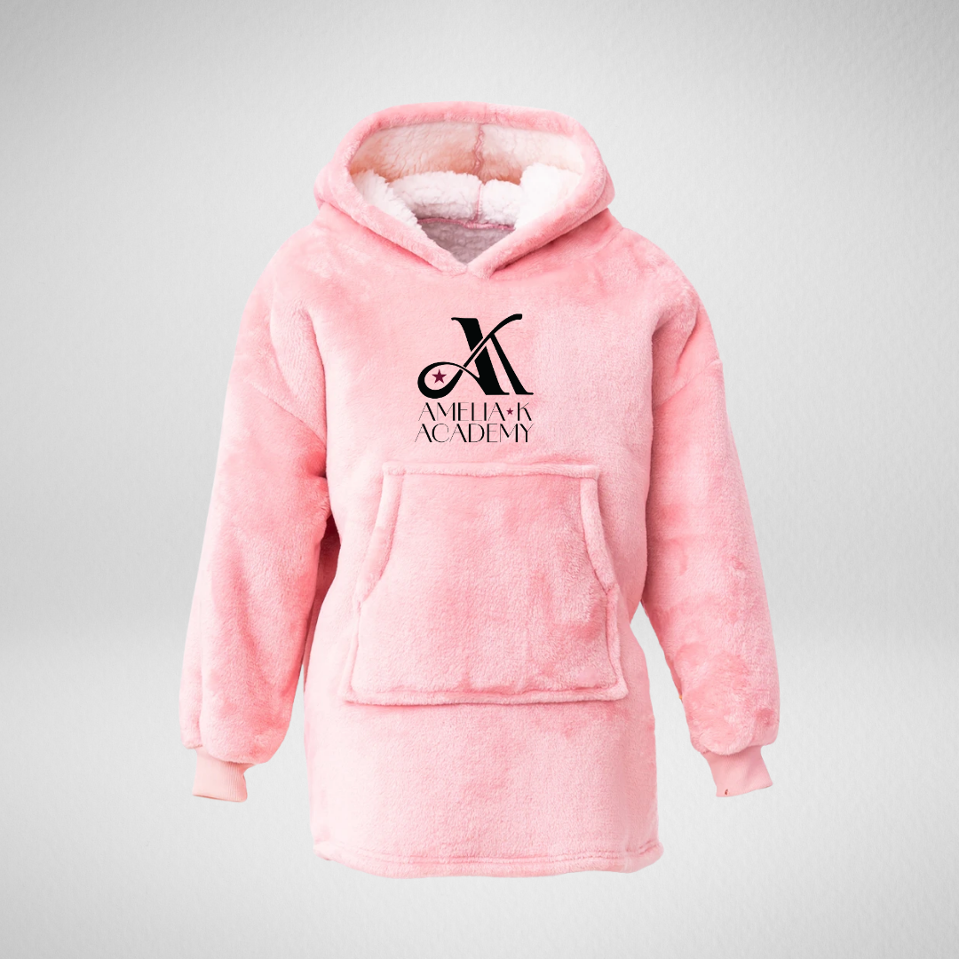 Amelia K Academy Charcoal Pink Hooded Blanket