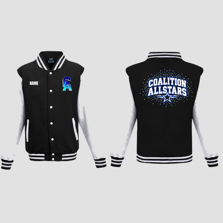 Coalition Allstars Black.Grey Varsity Jacket