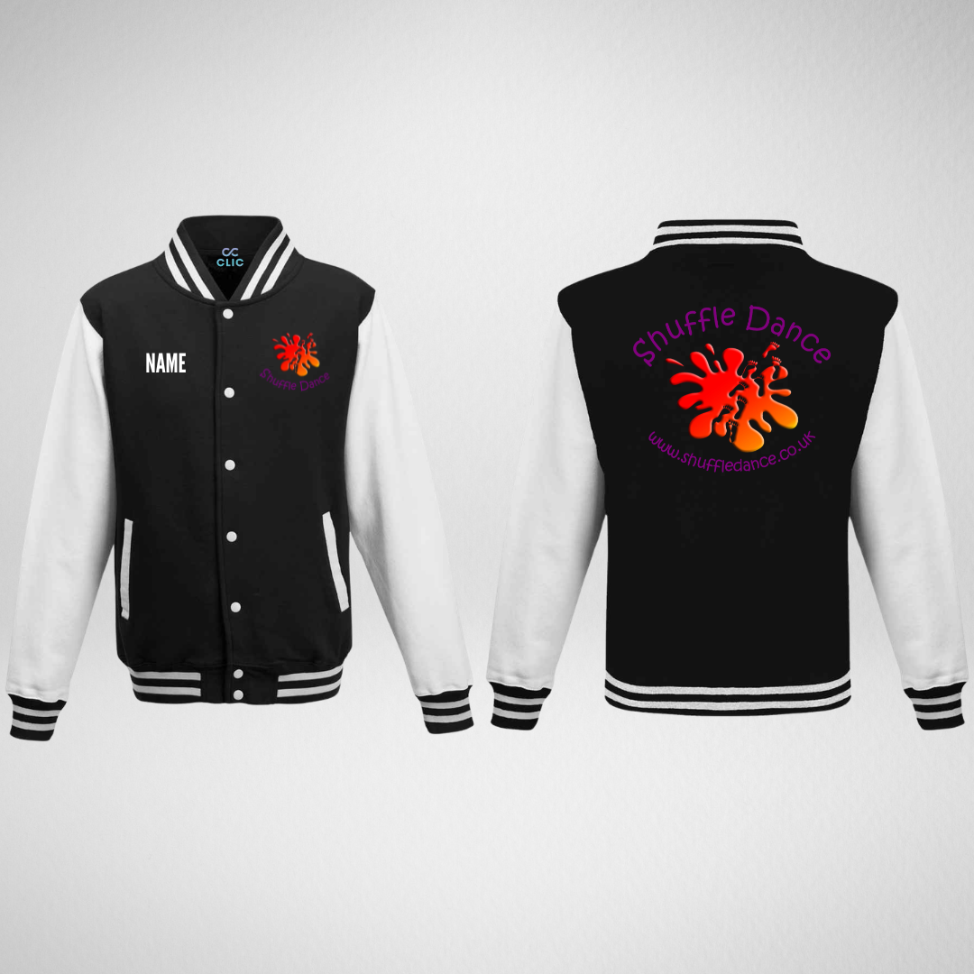 Shuffle Dance Black.White Varsity Jacket