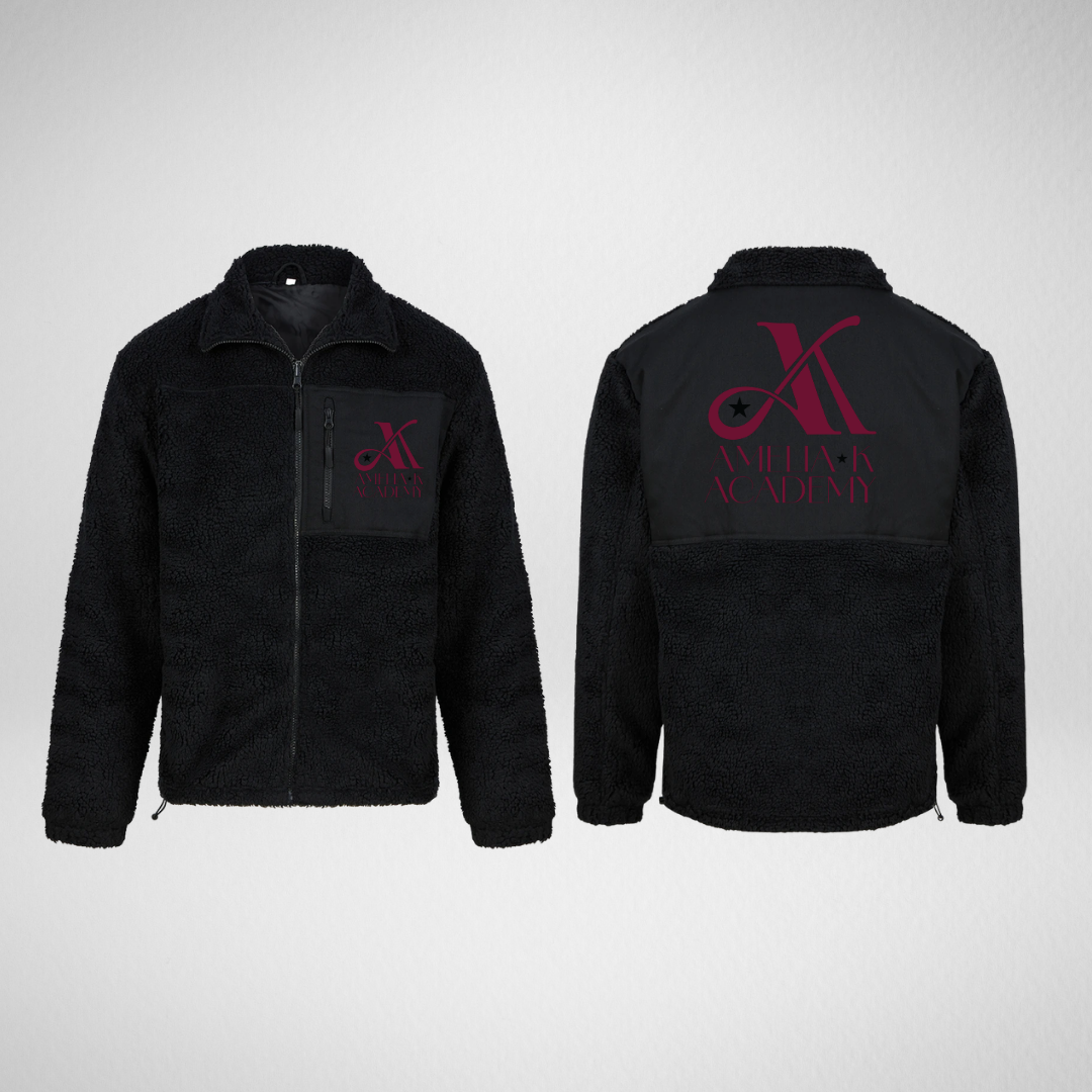 Amelia K Academy Black Sherpa Fleece Jacket