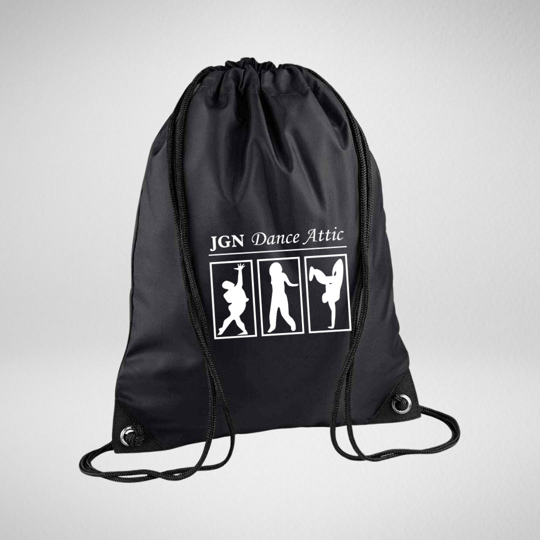 JGN Dance Attic Black Drawstring Bag