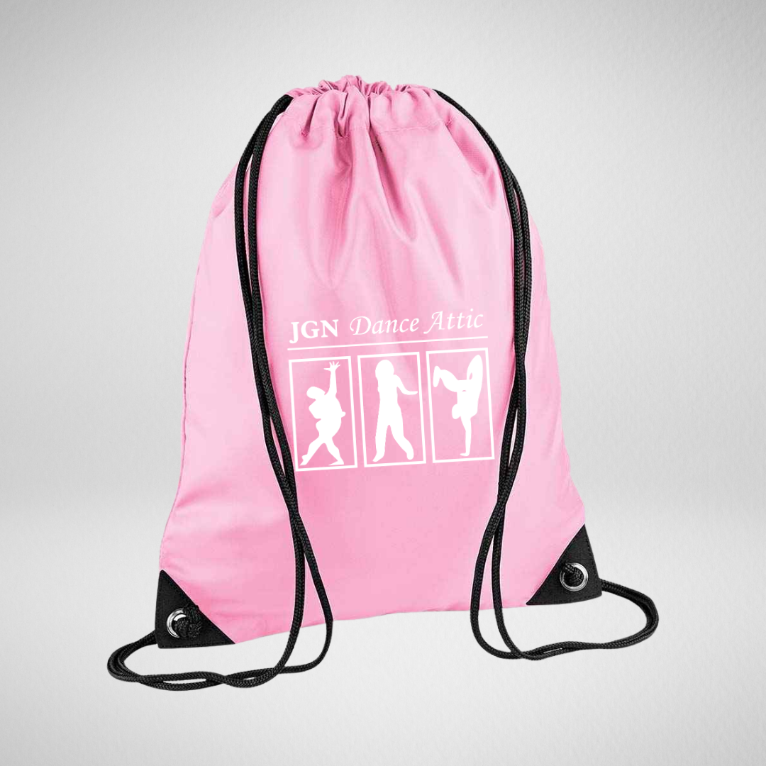 JGN Dance Attic Pink Drawstring Bag