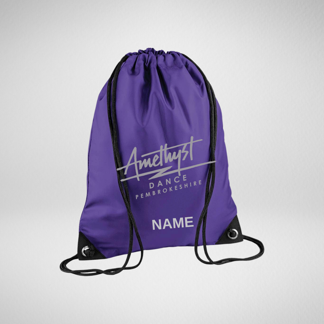 Amethyst Dance Pembrokeshire Purple Drawstring Bag