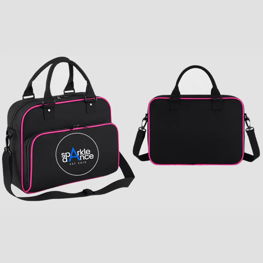 Sparkle Dance Studios Black.Fuchsia Blue Zipped Dance Bag